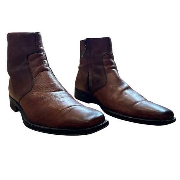 Kenneth Cole Burnished Leather Ankle Boots - Picture 8 of 10